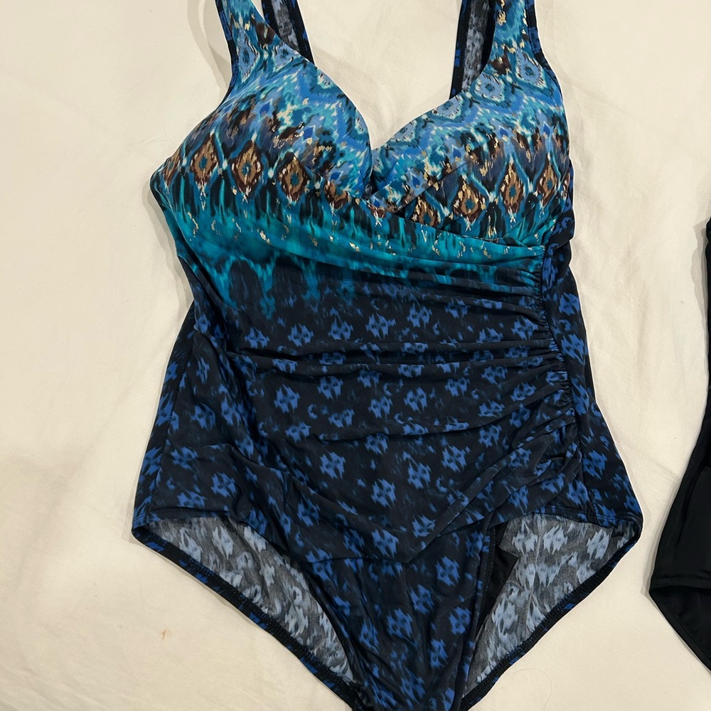 Miraclesuit Black and Blue Swimsuit